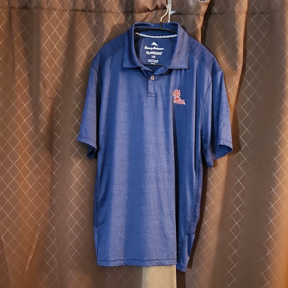 Tommy Bahama Blue Polo Shirt with Red Embroidered Ole Miss